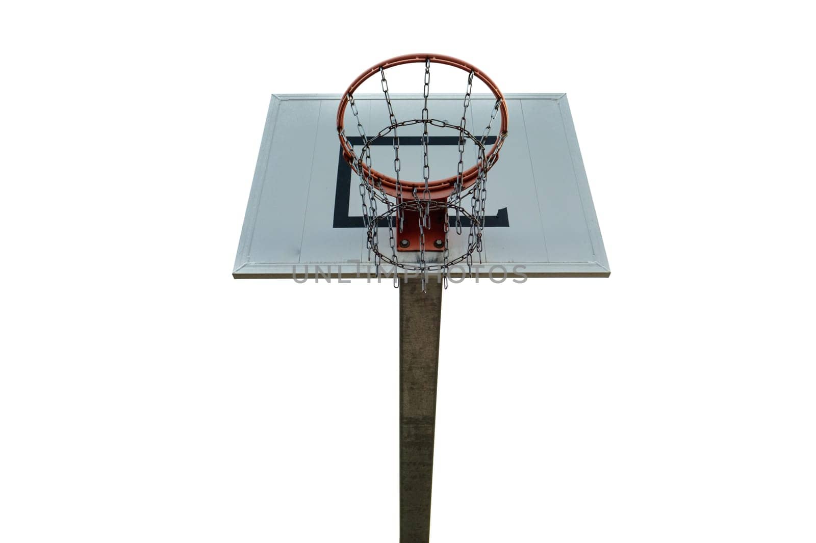 Basketball hoop white isolated