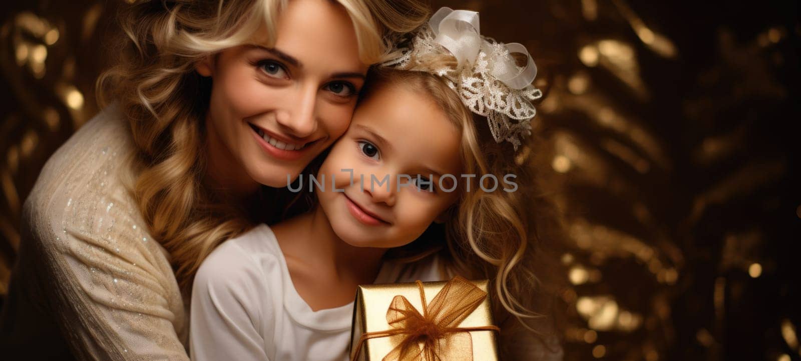 mother daughter bonding present gift gold theme xmas