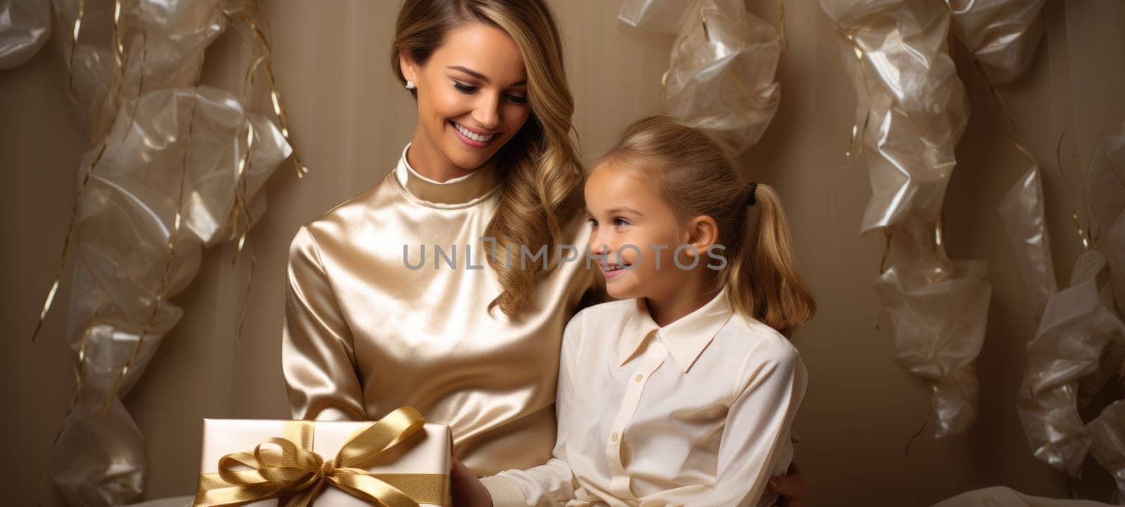 mother daughter bonding present gift gold theme xmas