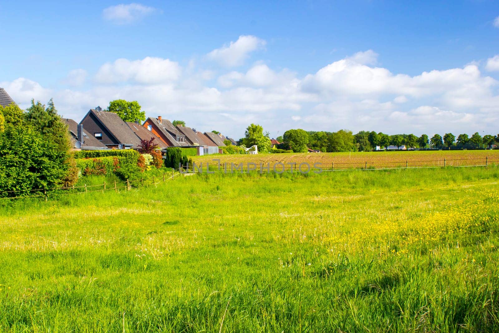 German countryside landscape, Lower Rhine Region, Germany