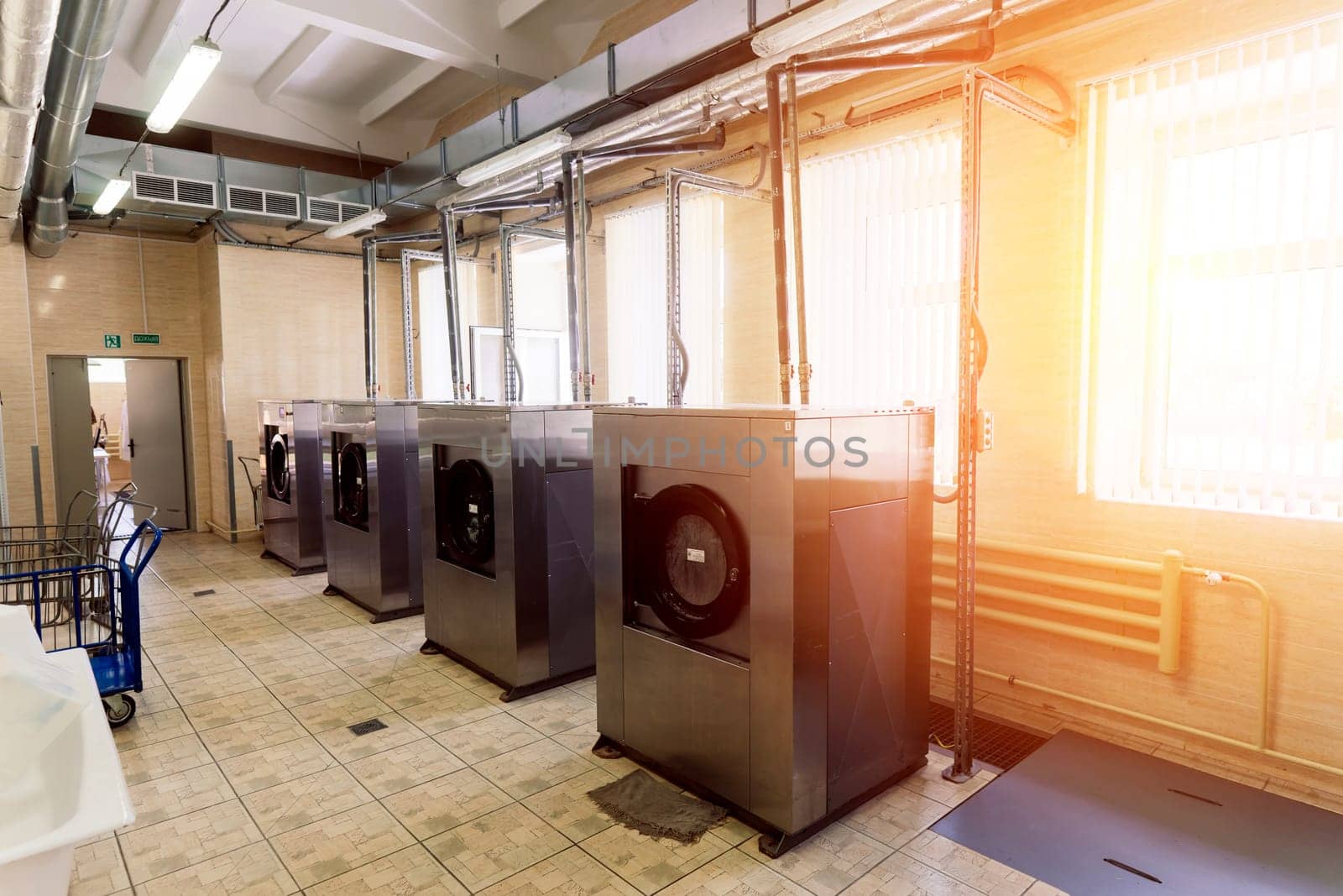 Line of a laundry machine, washing machines. Automate equipment