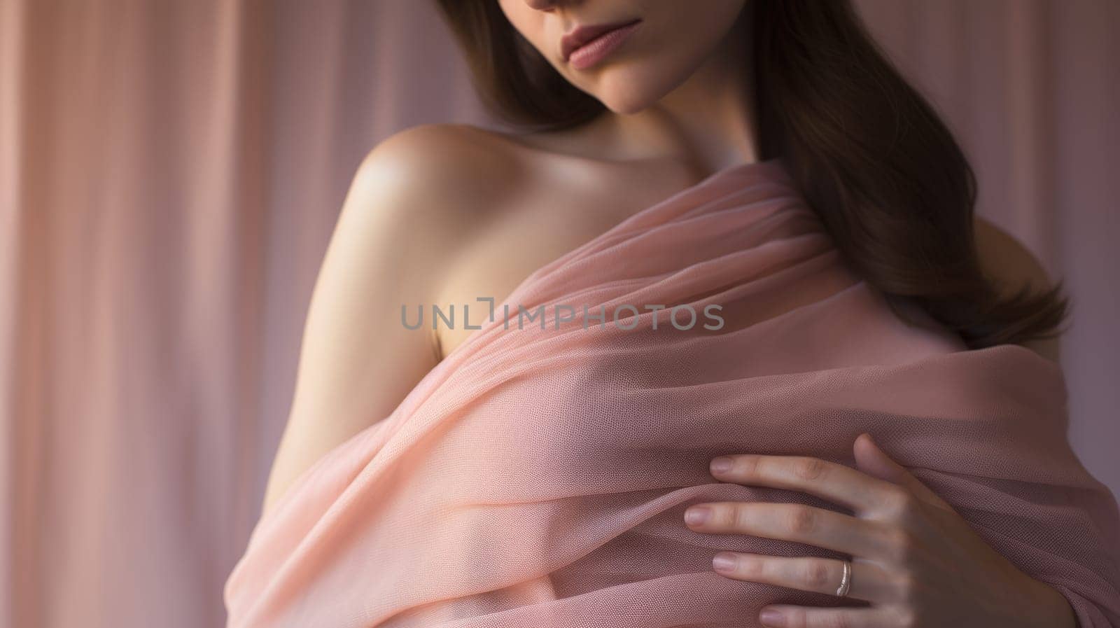 woman pregnant expecting maternity pink dress mom, ai