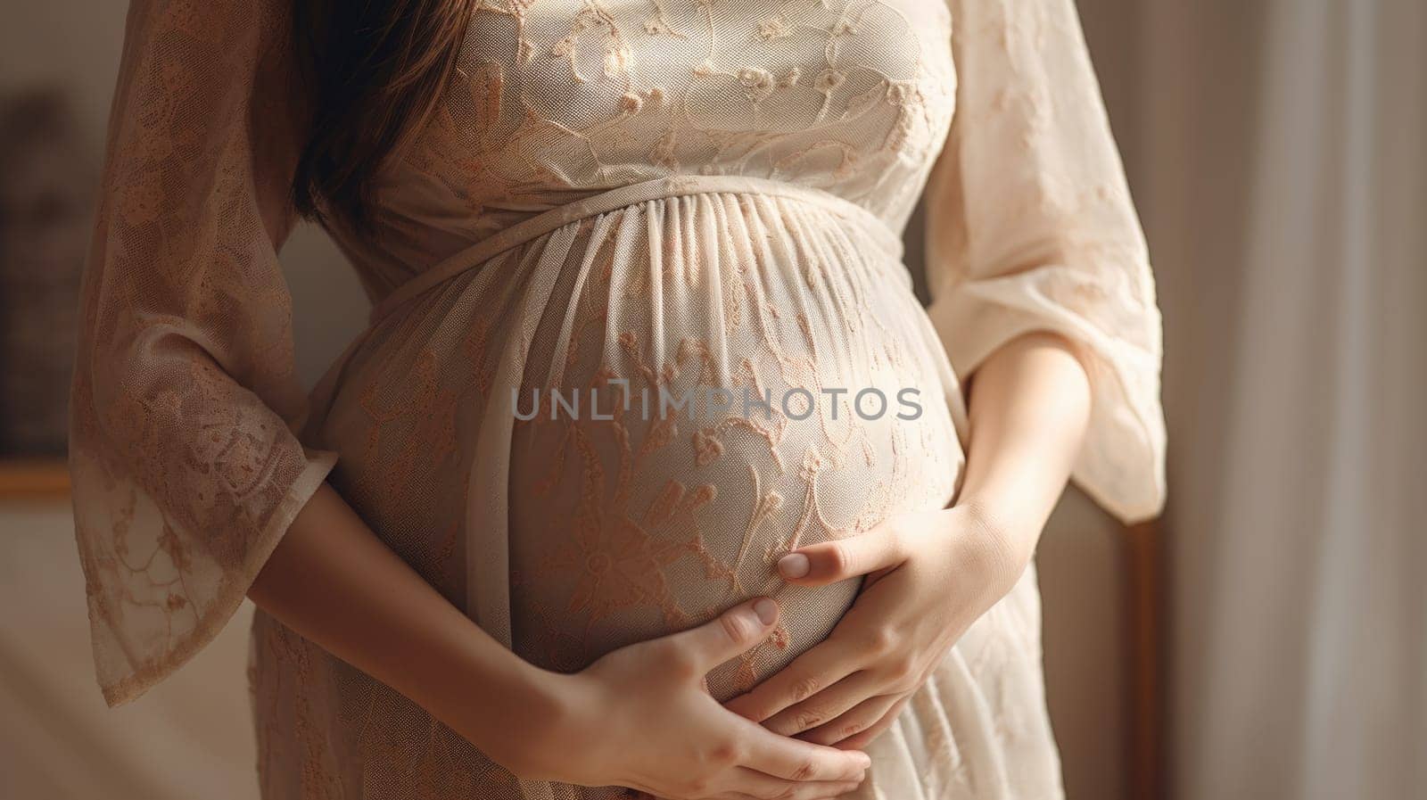 woman pregnant expecting maternity dress mom, ai