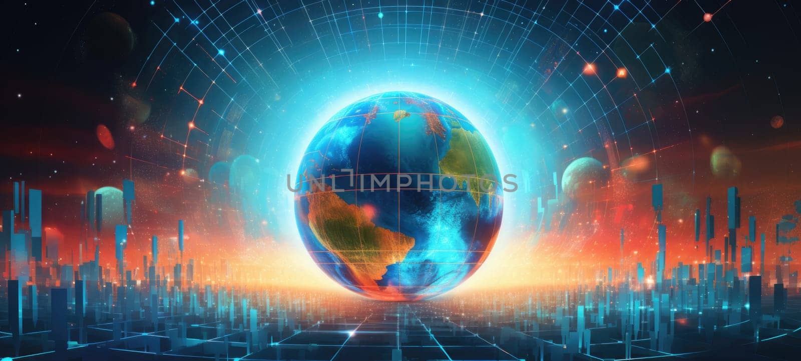 globe world earth map planet city, ai