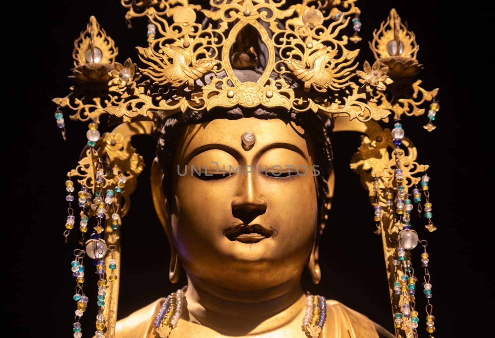 Turin, Italy - May 2023: Oriental Art Museum - Bodhisattva, 14th c.., Muromachi periods, Japan