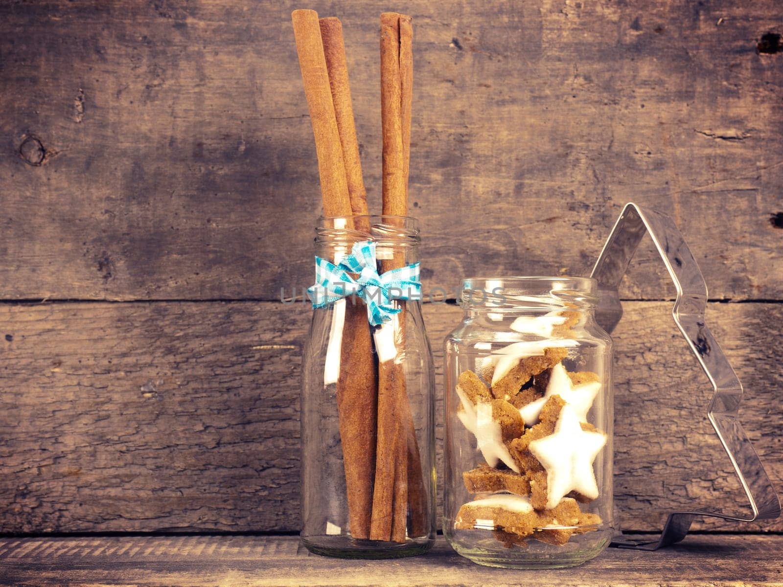 christmas decoration on a wooden background with space for text or image