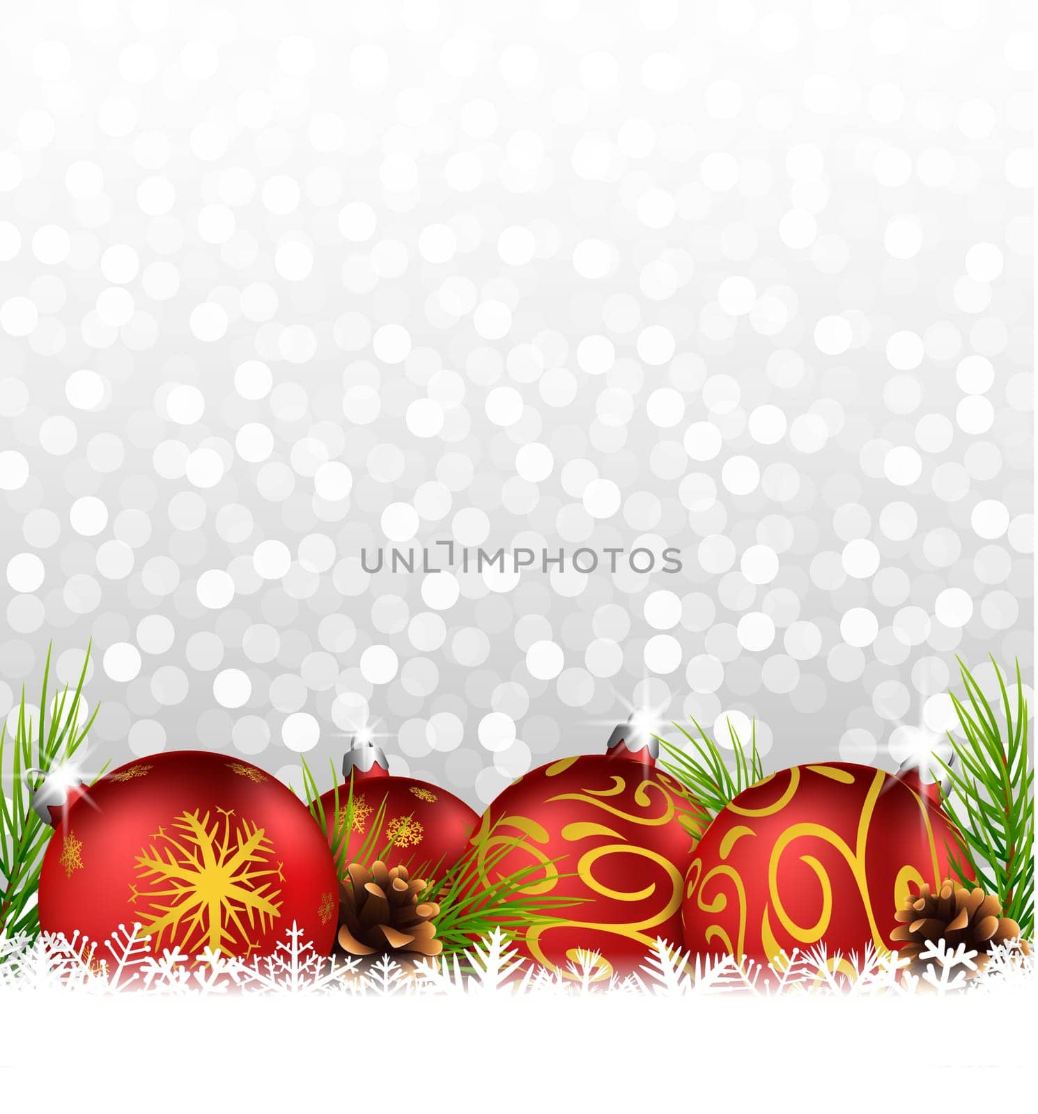 Christmas background with gift boxes on the snow