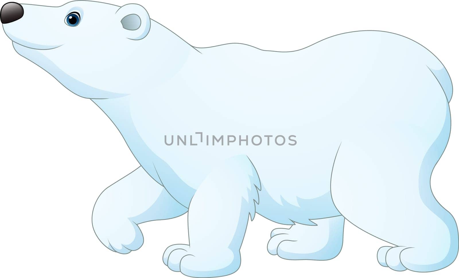 Cartoon polar bear isolated on white background