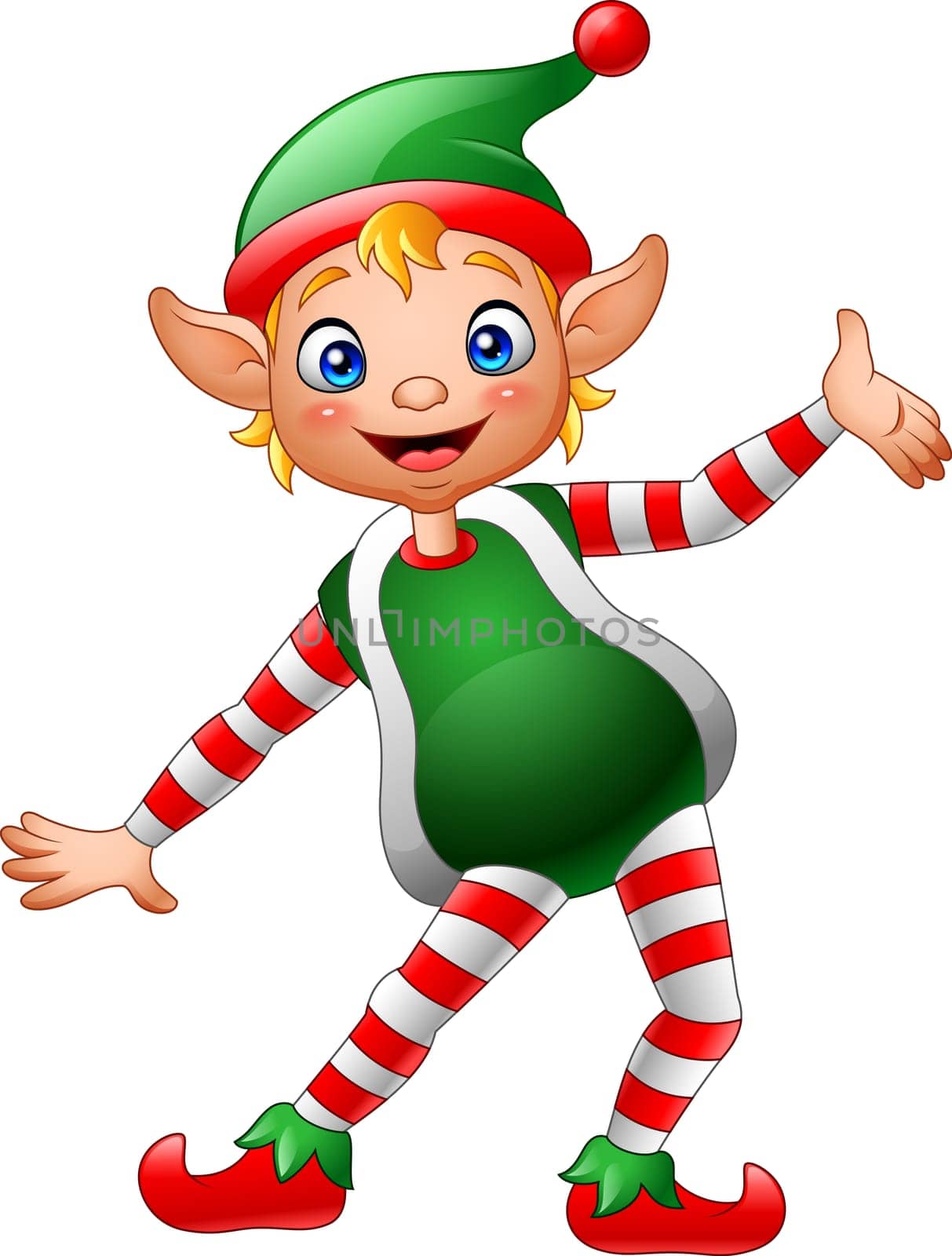 Cartoon little elf posing