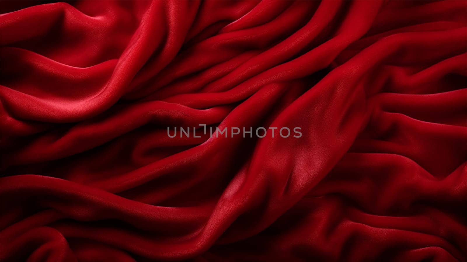 draped Smooth and rich red plush texture. Luxurious plush background pattern.Generative AI