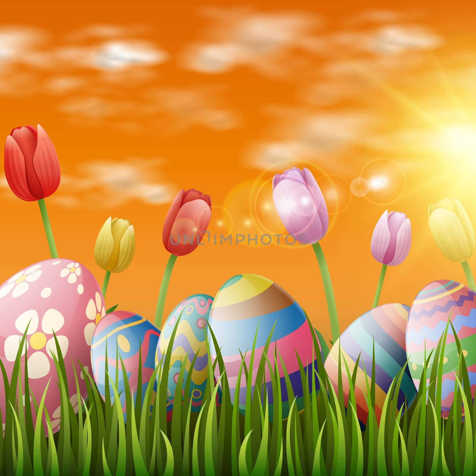 Beautiful easter egg background
