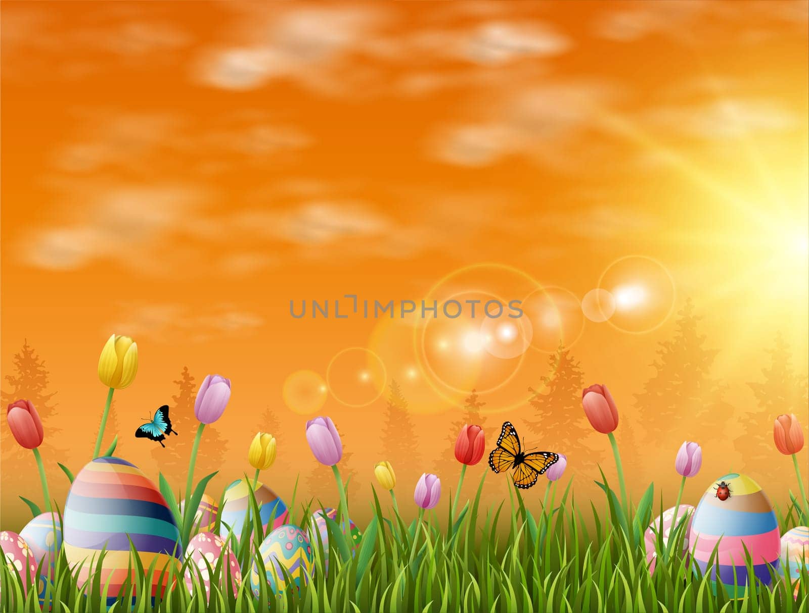 Beautiful easter egg background