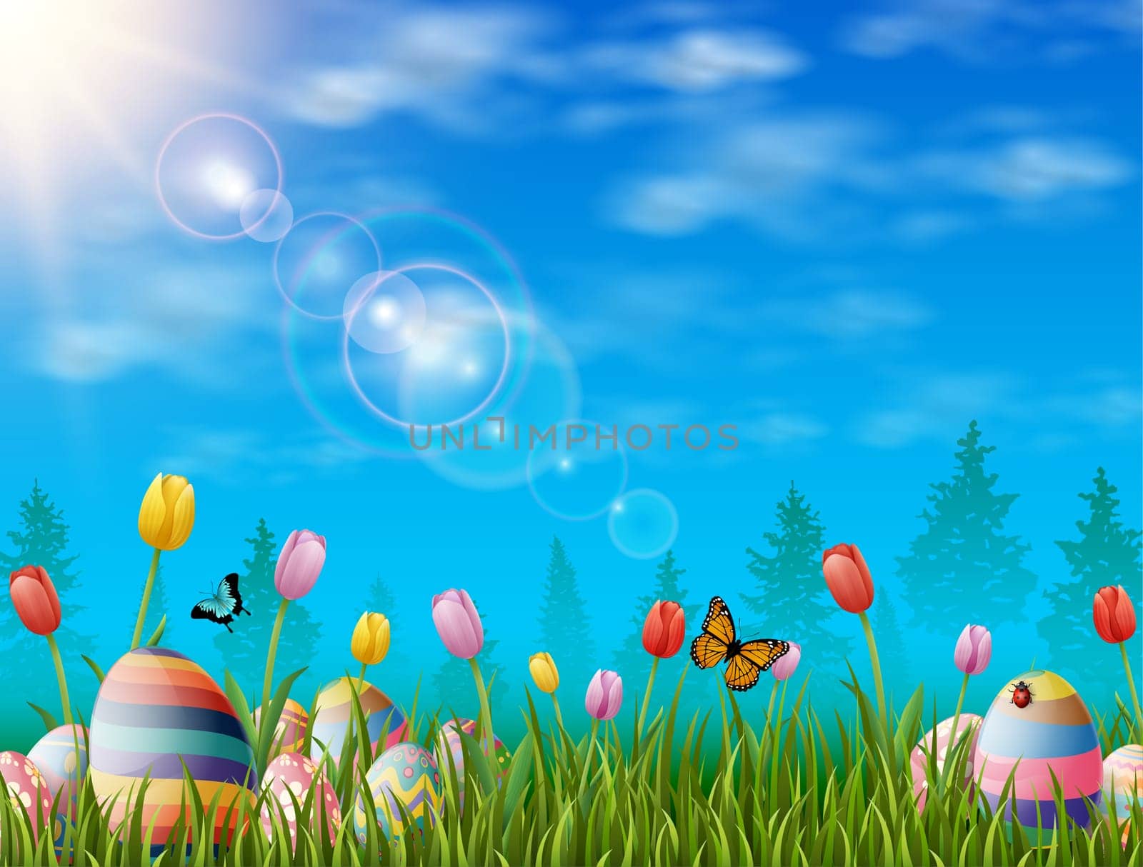 Beautiful easter egg background