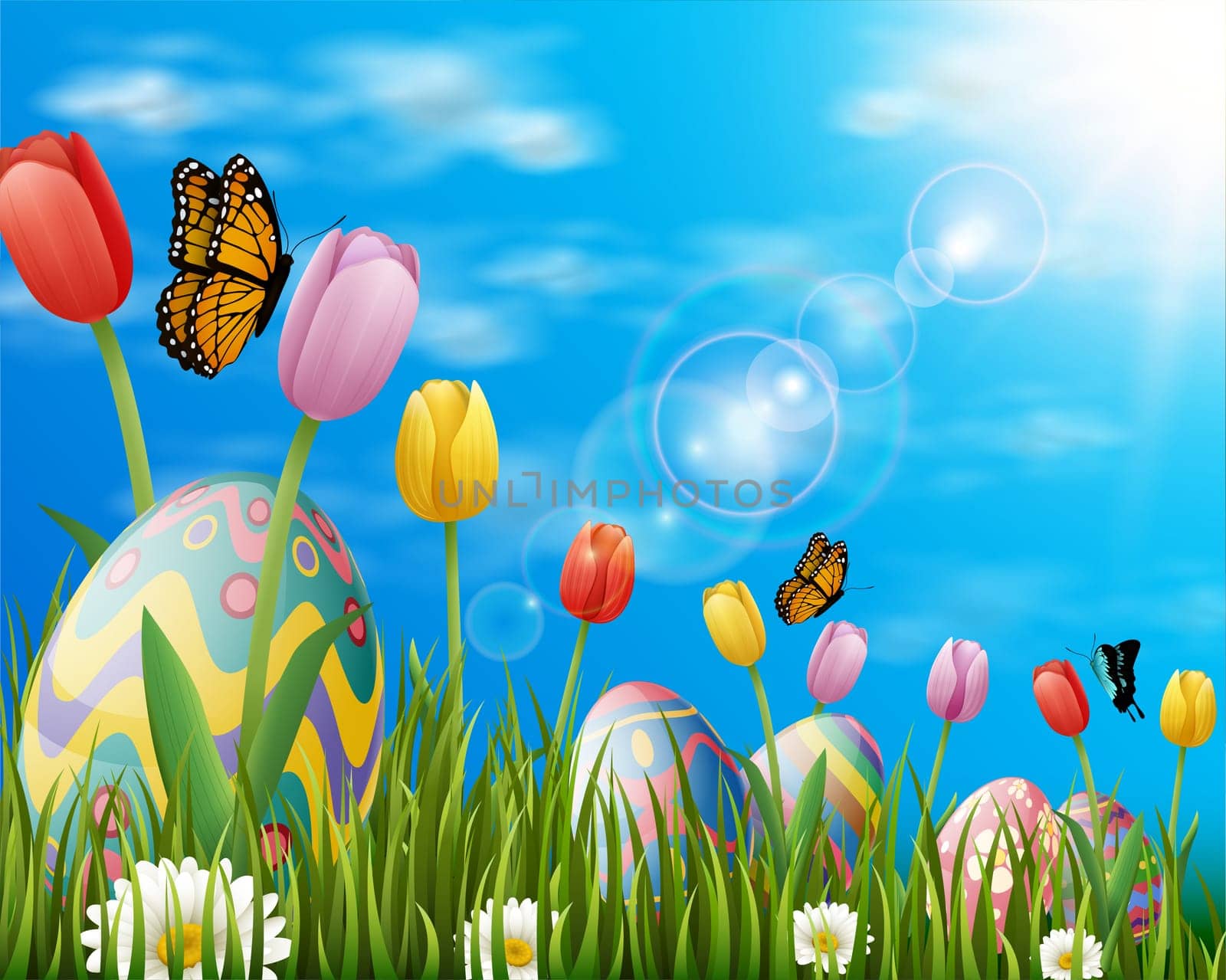 Beautiful easter egg background
