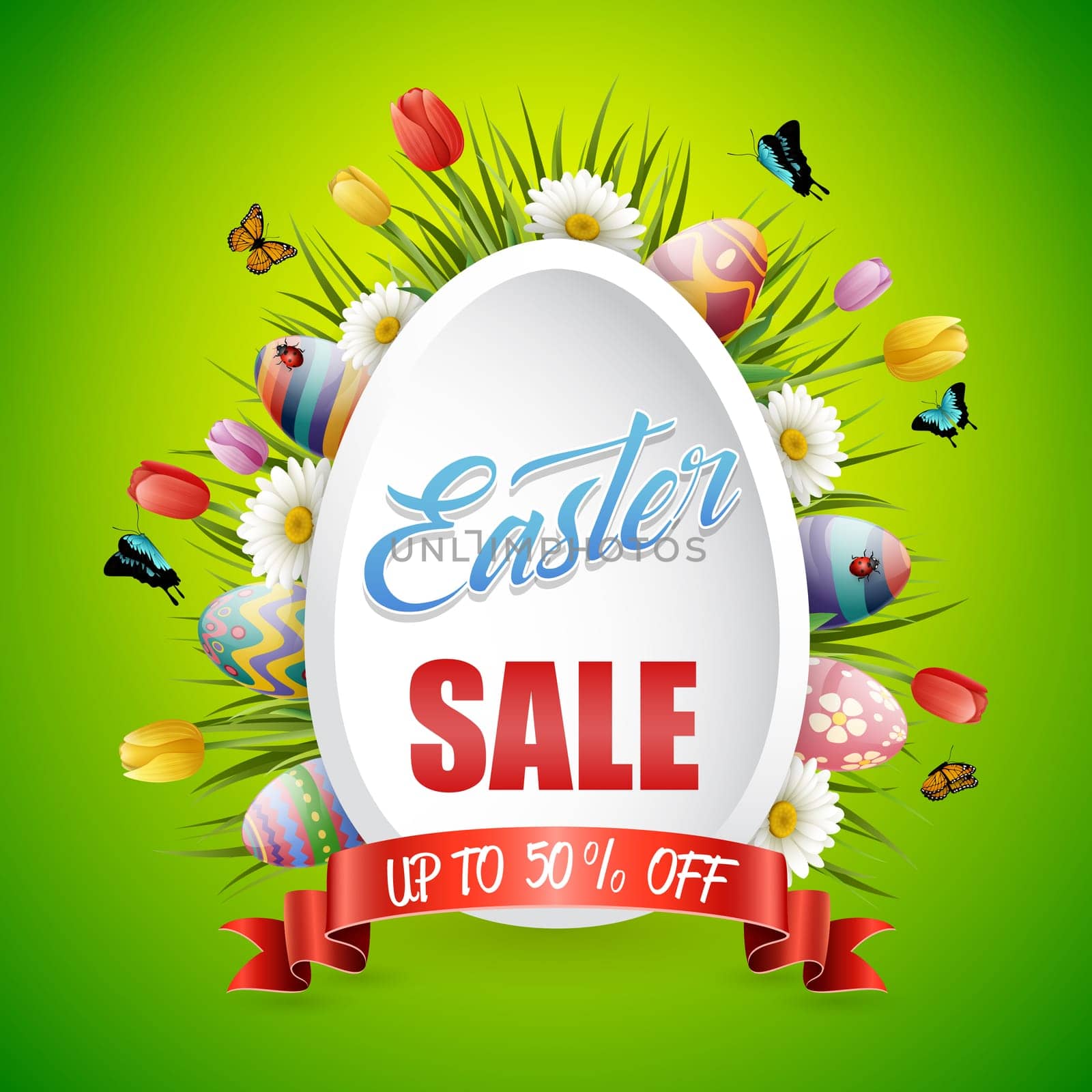 Beautiful easter egg background