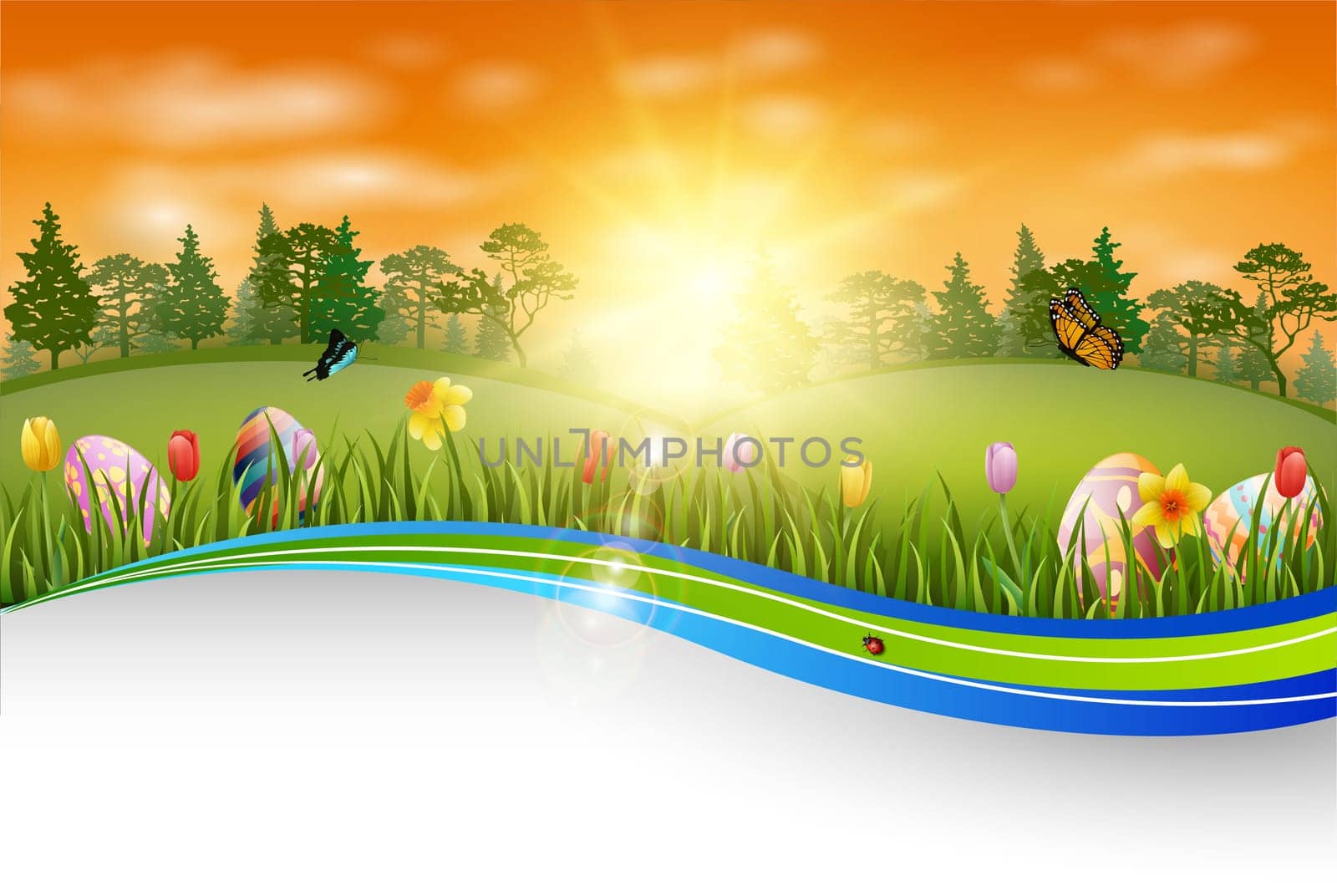 Beautiful easter egg background