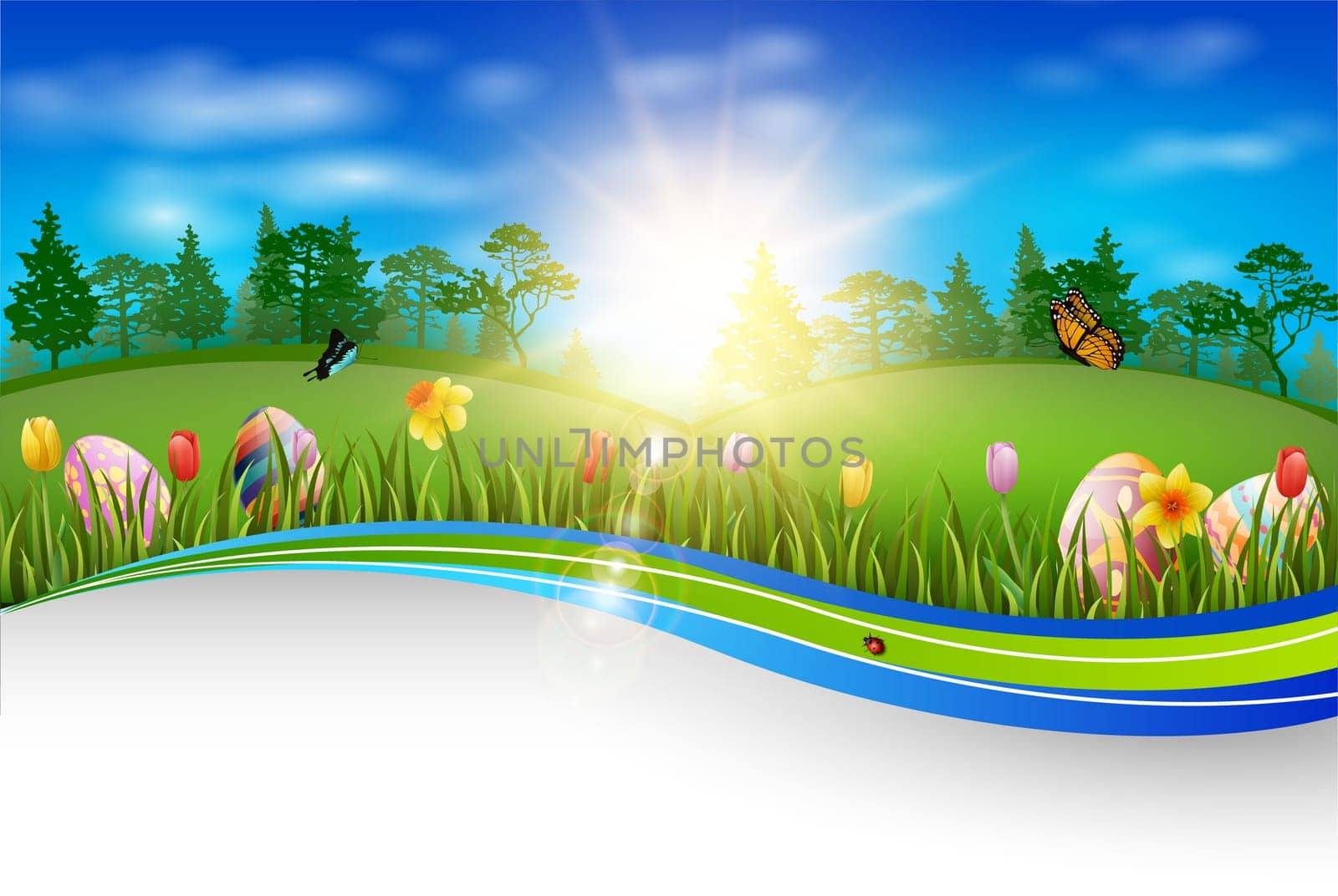 Beautiful easter egg background