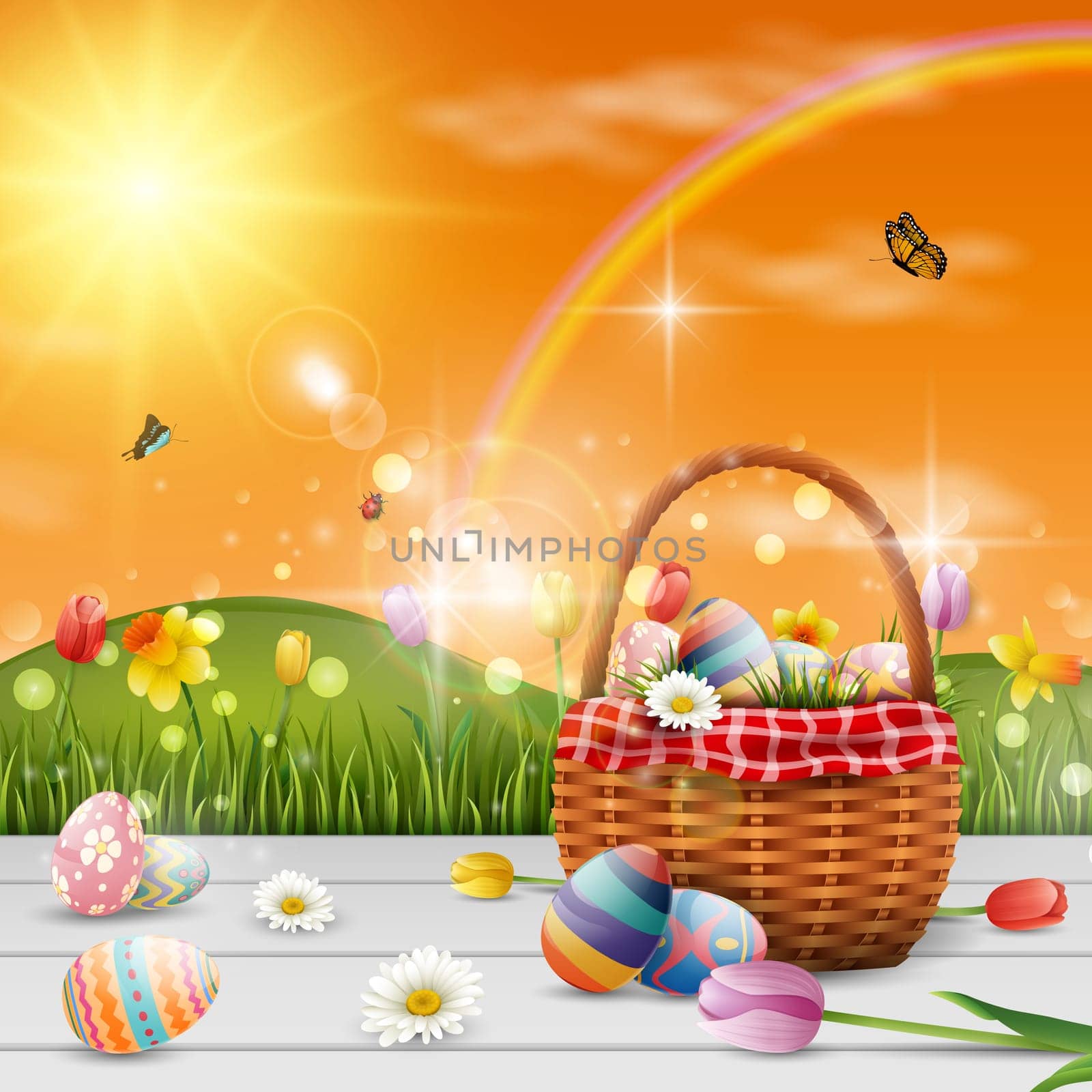 Beautiful easter egg background