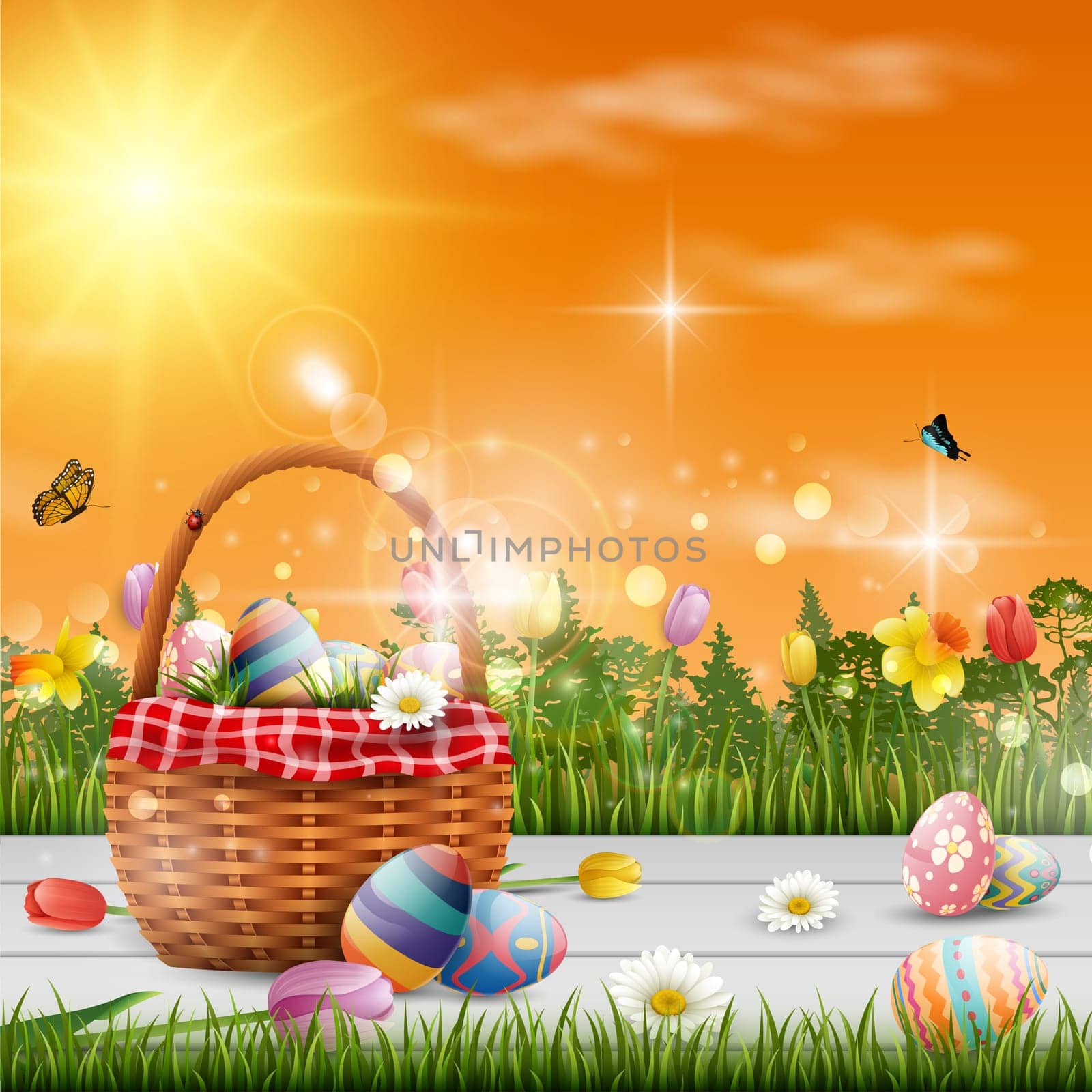 Beautiful easter egg background