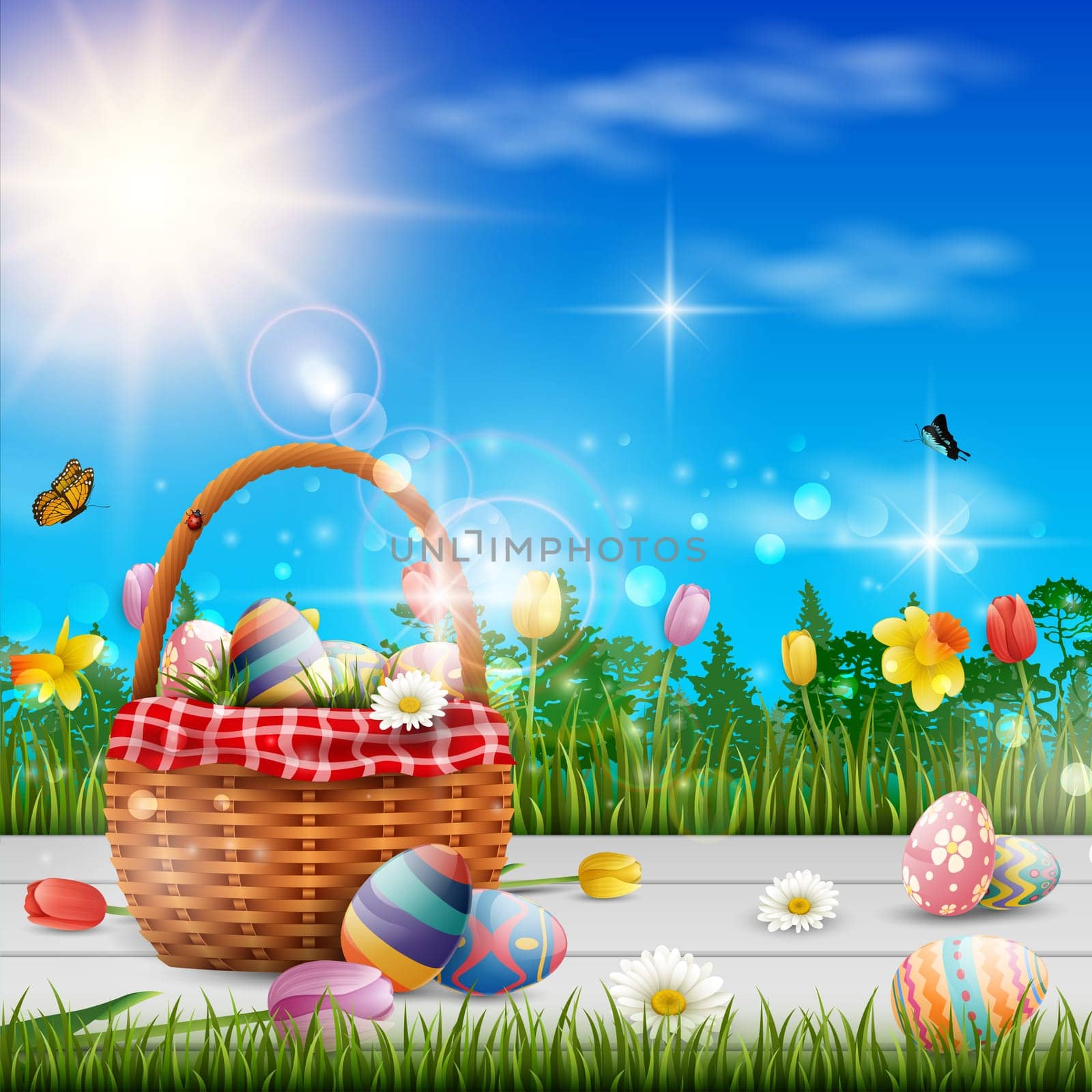 Beautiful easter egg background