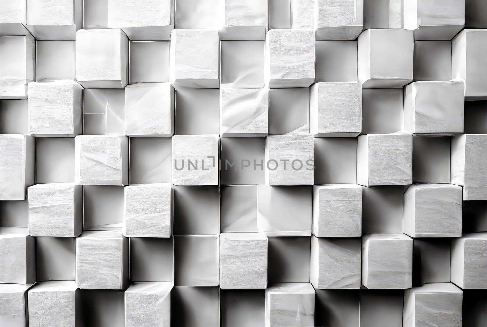White and gray grunge squares pattern abstract background. Generative AI design
