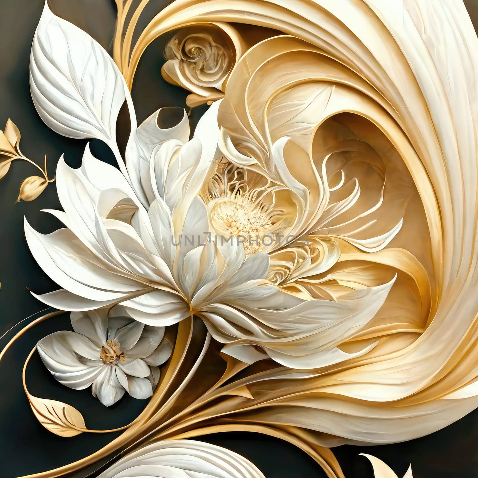 Floral abstract smooth pattern background. Generative AI drawing