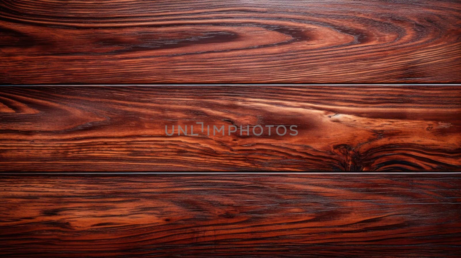 background Saturated texture of mahogany. The texture of a new polished wooden board in red tone. Generative AI