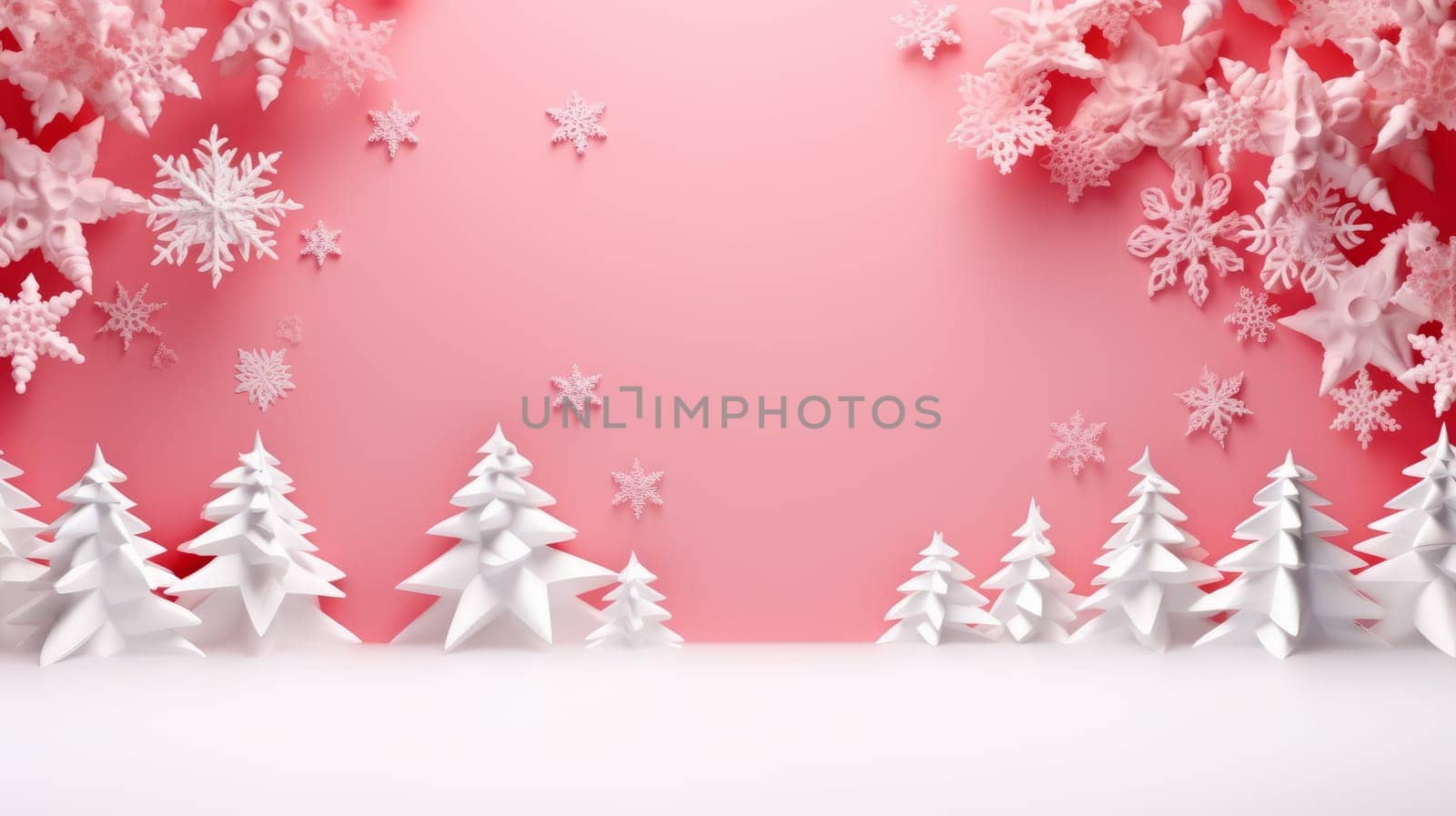 Pink christmas holiday stars background in red, pink and bright colours. Winter theme wallpaper. Artificial Art