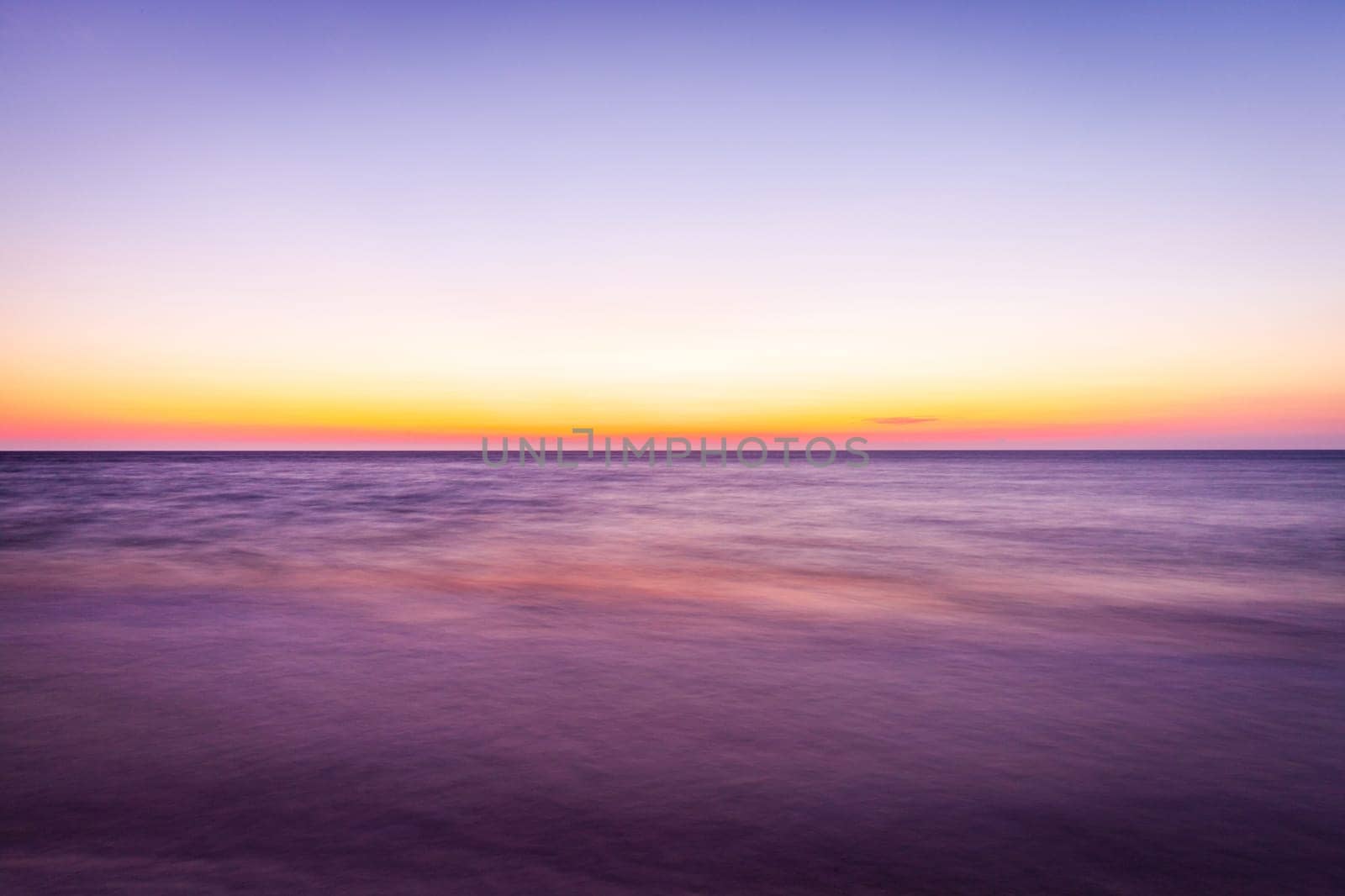 Long exposure image of sunset afterglow over the Gulf of Mexico in St Pete Beach, FL