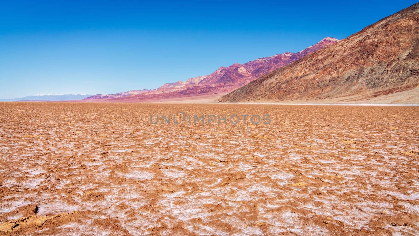 Scenic view of Badwater Basin - the lowest point in North America. Death Valley National Park, California