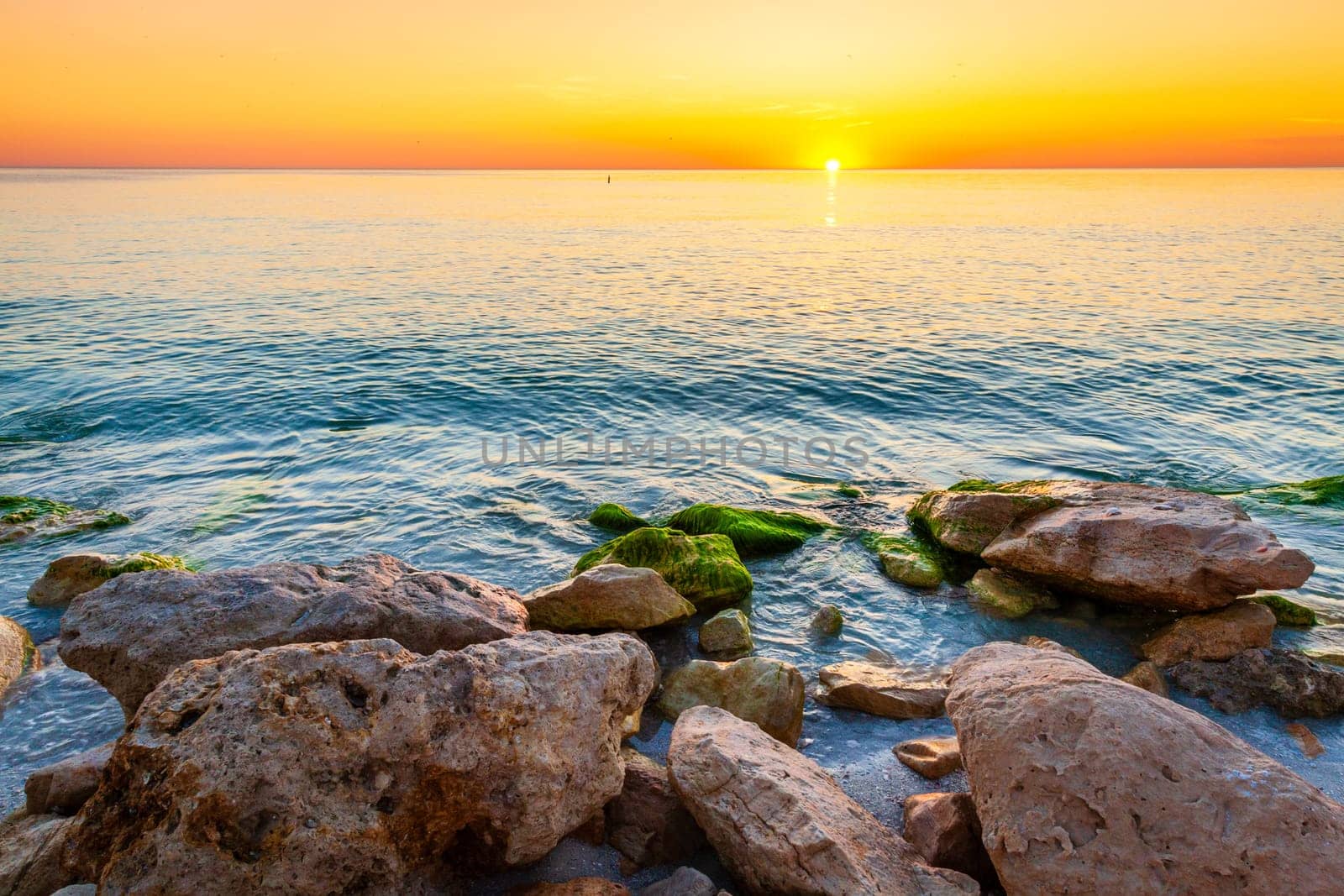 Scenic sunset over the Gulf of Mexico at St Pete Beach in Florida