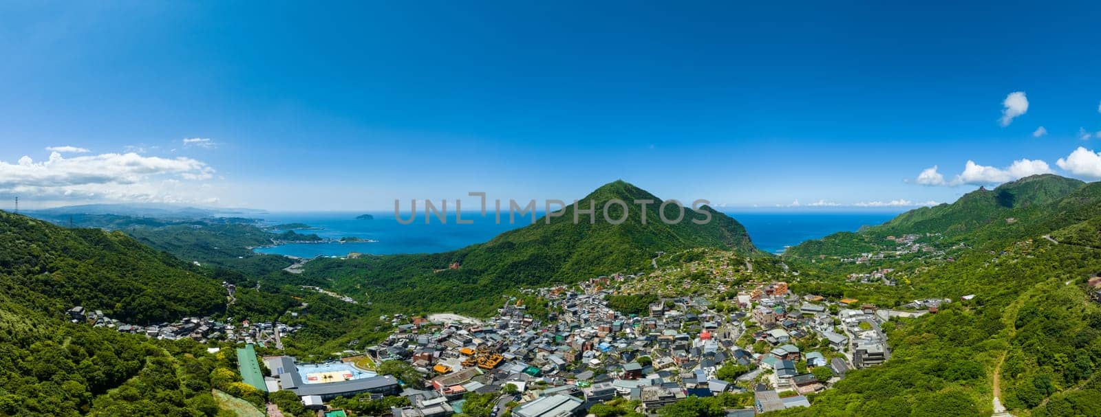 Aerial view of Jiufen in Taiwan