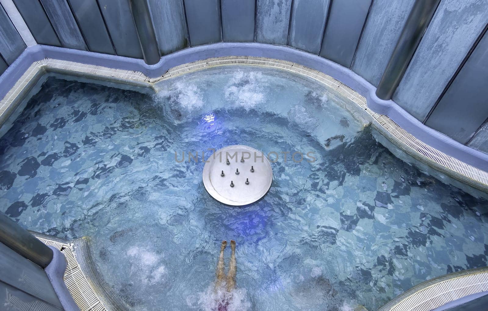 Detail of an outdoor spa, relaxation and healthy living