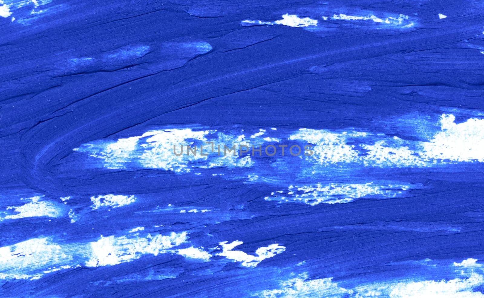 Texture of blue dried acrylic paint, close up