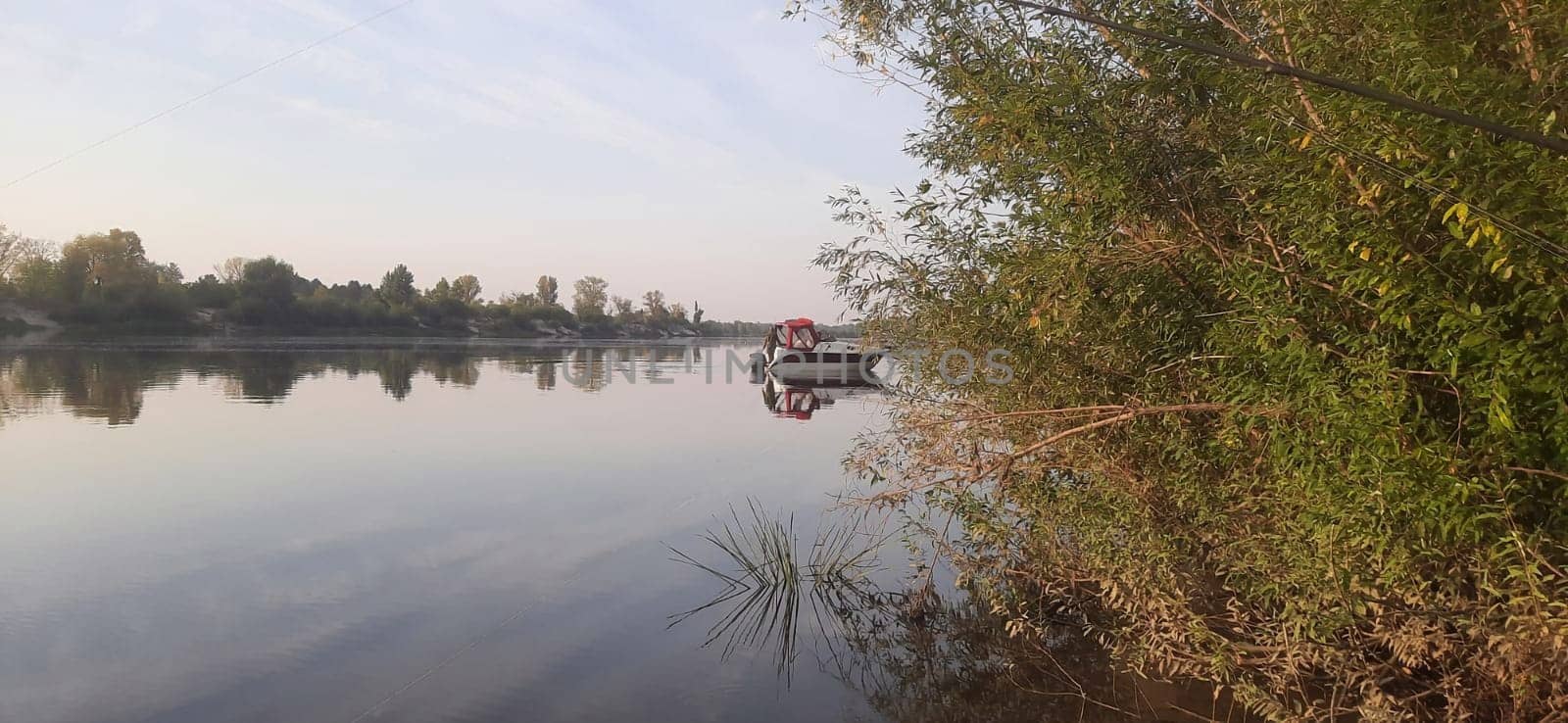 Fishing on a the autumn river