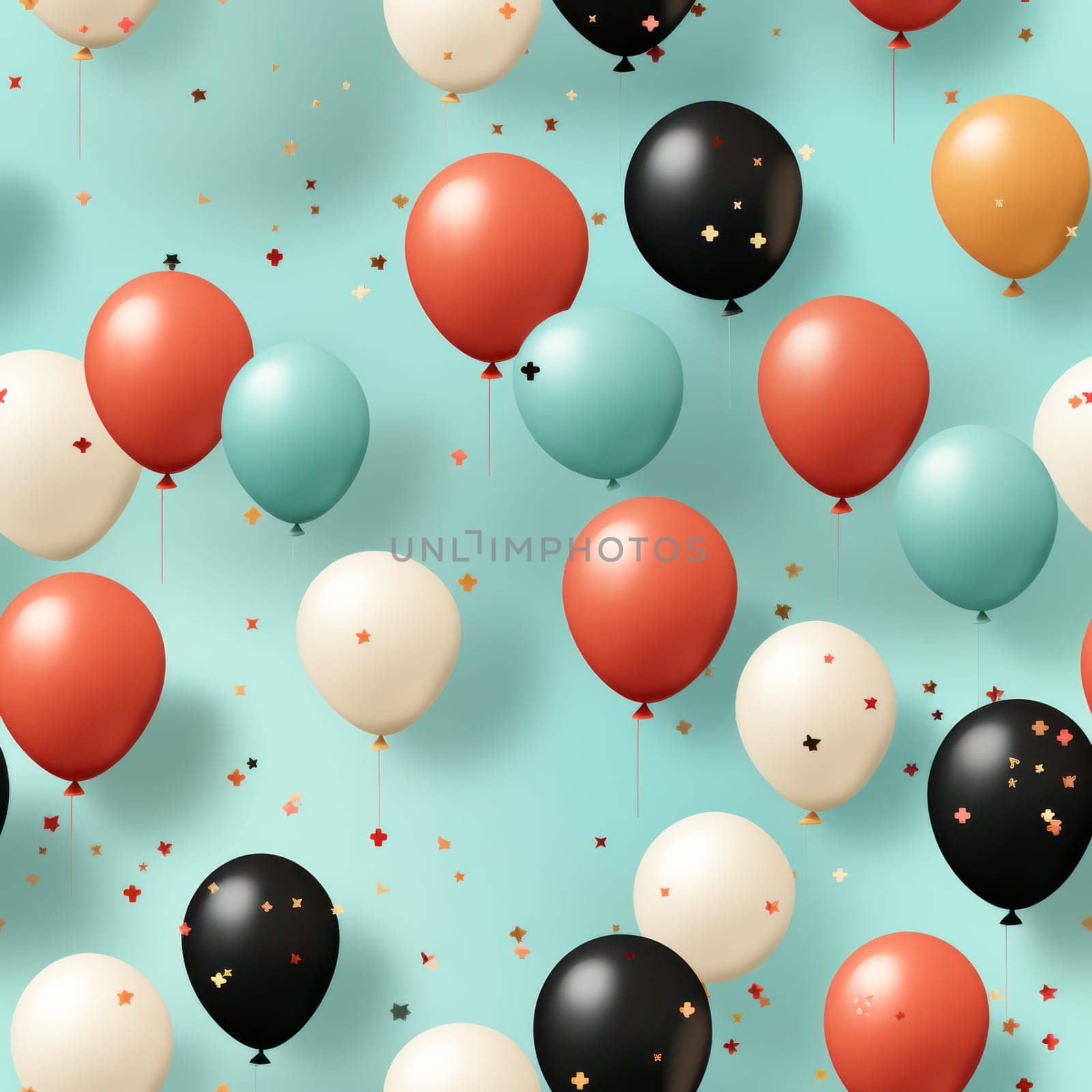seamless pattern of colored balls on a colored background.