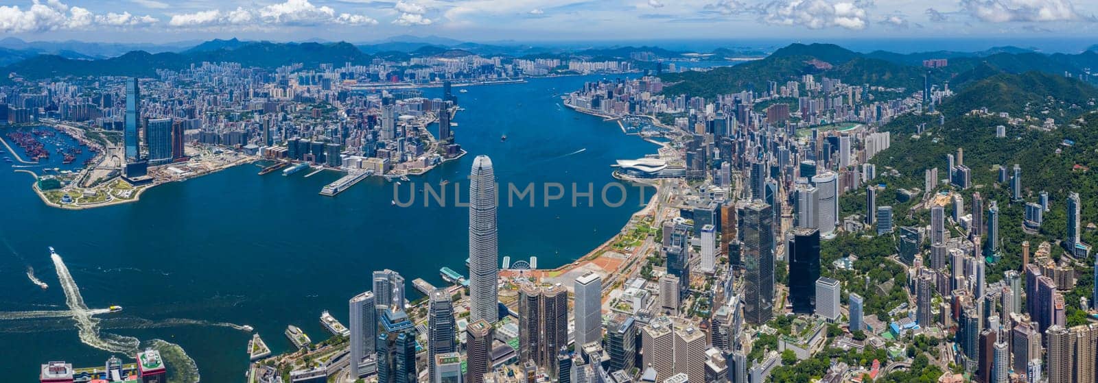 Top view of Hong Kong city