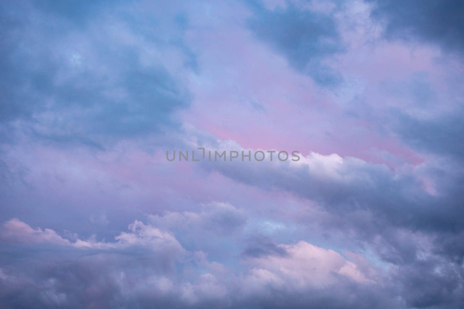 Colored sky with dramatic clouds