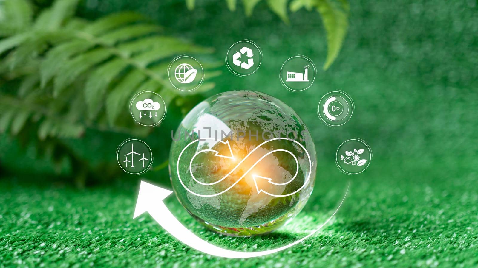CO2 emission reduction concept, clean and friendly environment without carbon dioxide emissions. Planting trees to reduce CO2 emissions, environmental protection concept.