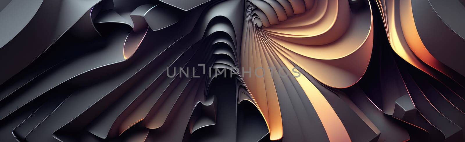 Liquid geometric minimal waves abstract background. Generative AI design
