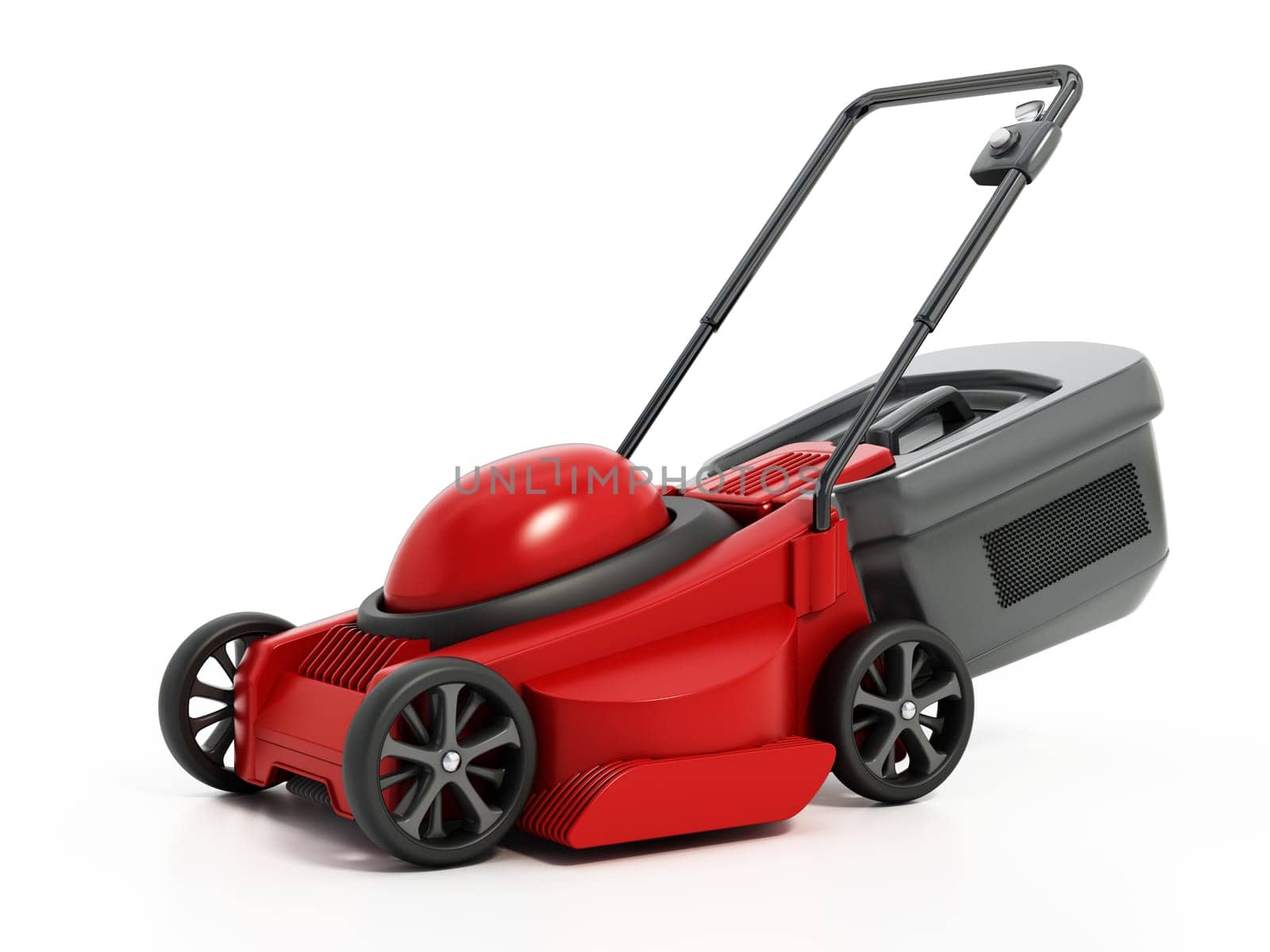Generic lawnmover isolated on white background. 3D illustration.