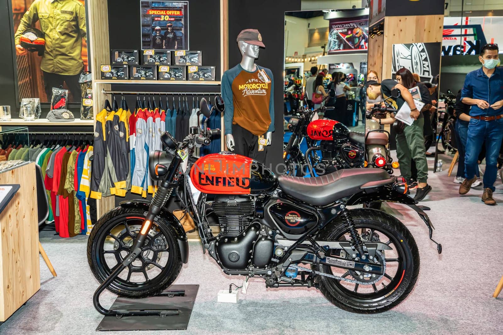 Nonthaburi, Thailand - APR 2, 2023 Motorcycle at The 44th Bangkok international motor show 2023 at IMPACT Arena, Muang Thong Thani, Nonthaburi, Thailand.