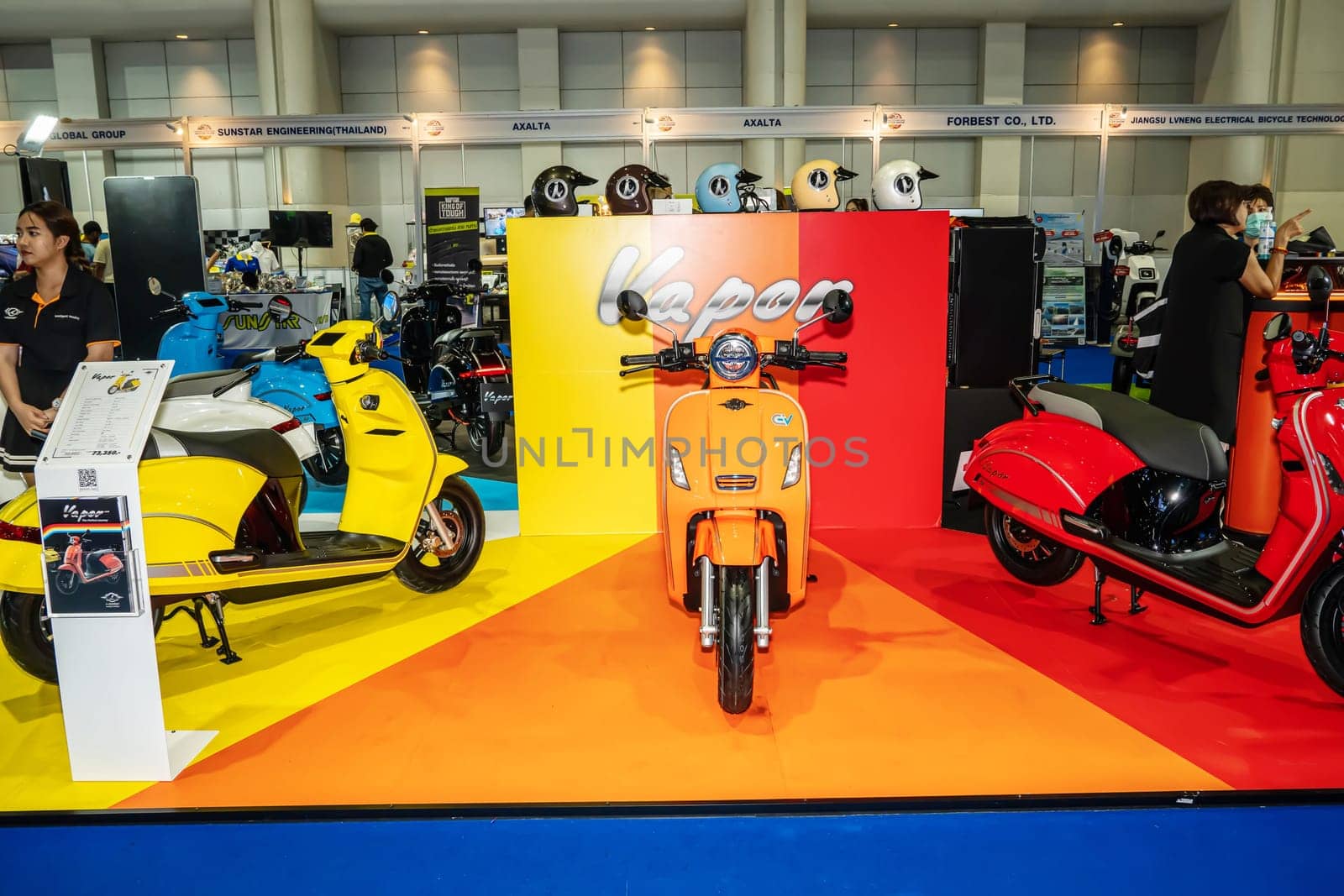 Nonthaburi, Thailand - APR 2, 2023 Motorcycle at The 44th Bangkok international motor show 2023 at IMPACT Arena, Muang Thong Thani, Nonthaburi, Thailand.
