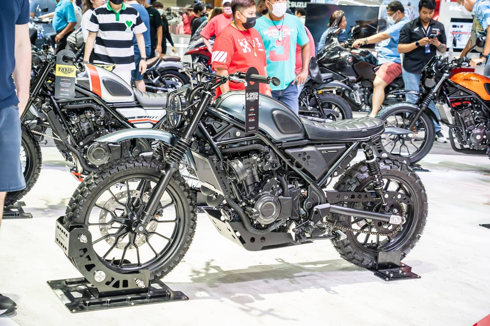Nonthaburi, Thailand - APR 2, 2023 Motorcycle at The 44th Bangkok international motor show 2023 at IMPACT Arena, Muang Thong Thani, Nonthaburi, Thailand.