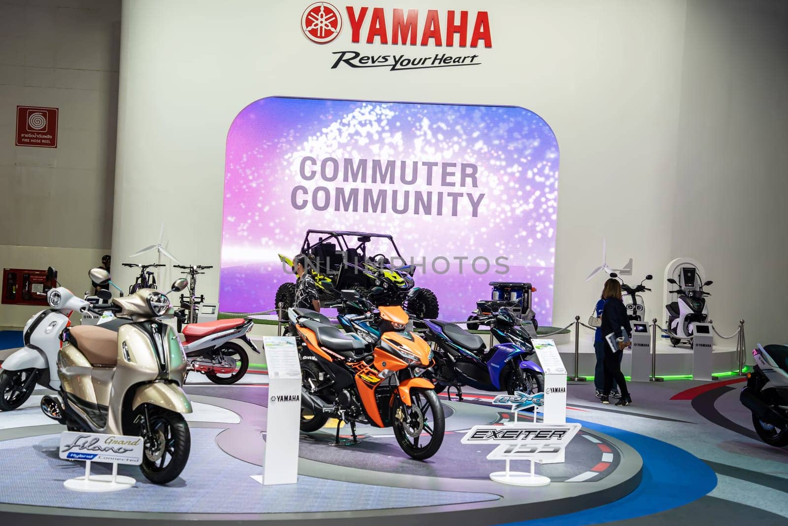 Nonthaburi, Thailand - APR 2, 2023 Motorcycle at The 44th Bangkok international motor show 2023 at IMPACT Arena, Muang Thong Thani, Nonthaburi, Thailand.