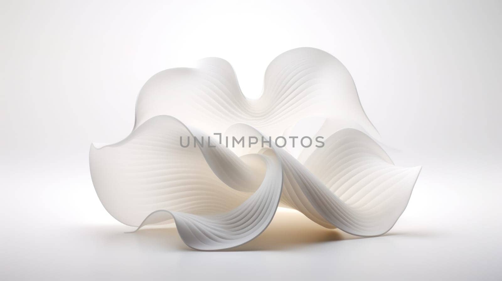 white delicate flower on a light background. smooth lines and texture.