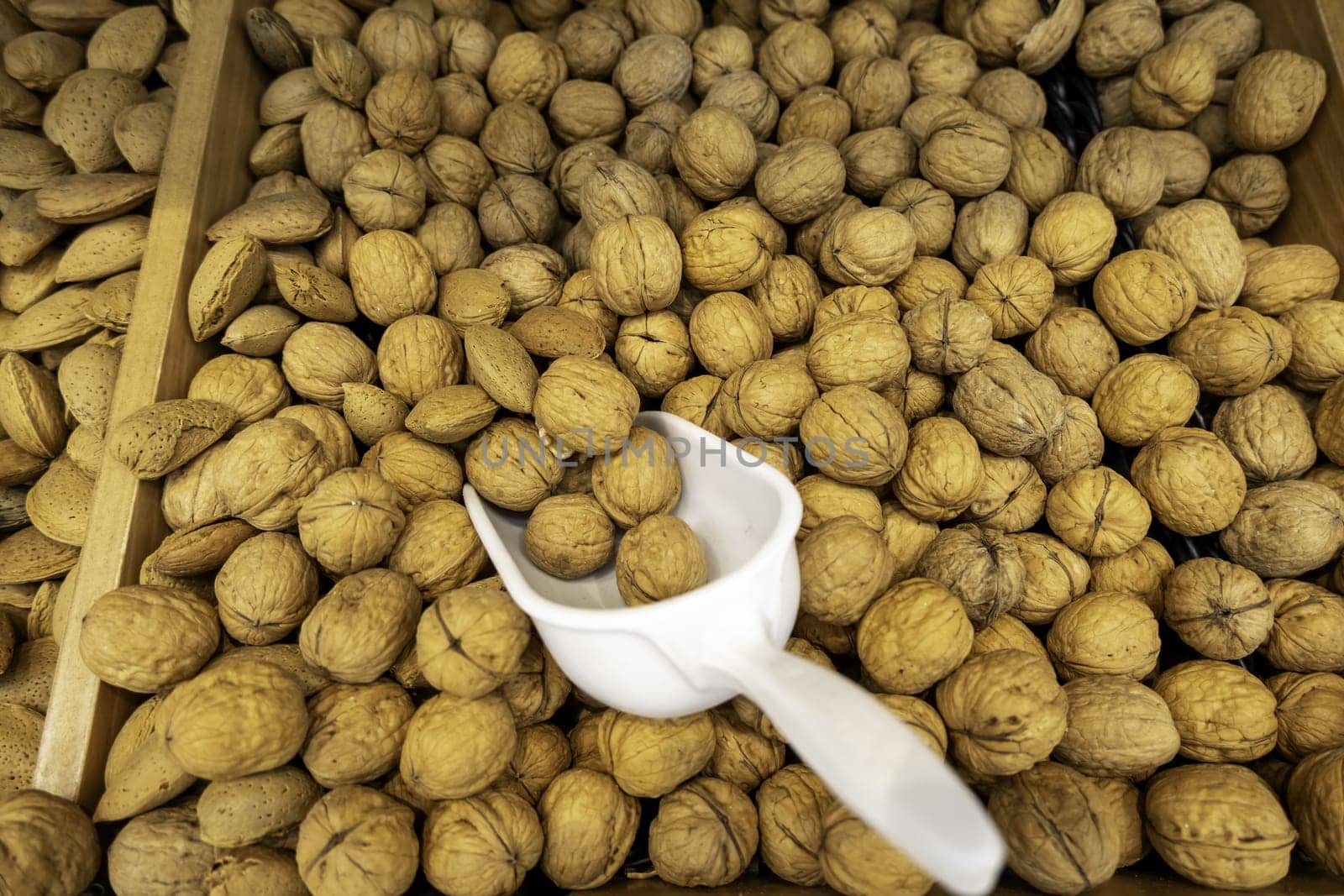 Detail of raw nuts, healthy food, vegan
