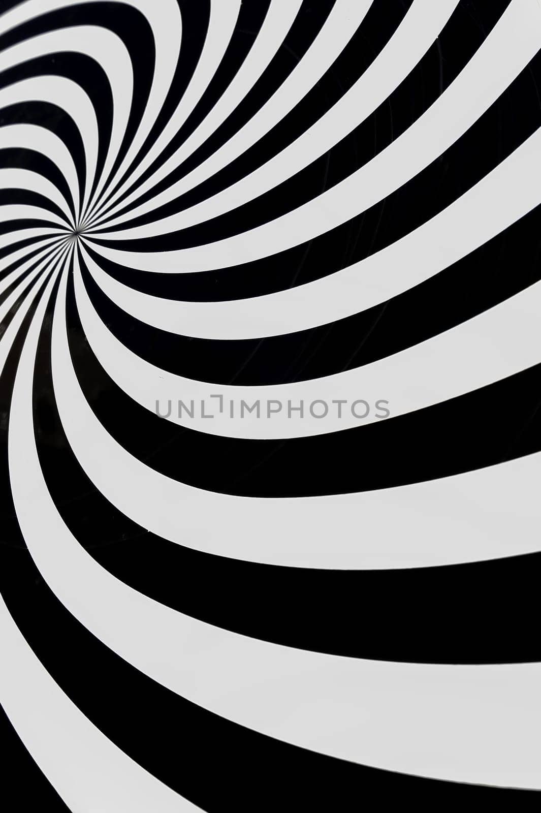 Detail of painted curves with a spiral shape, optical effect