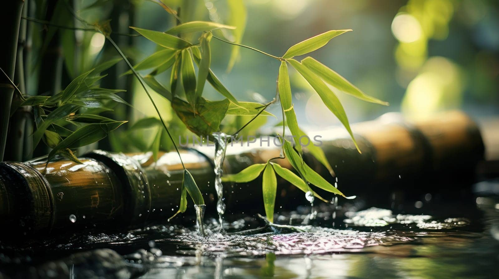 background Stream in the tropical forest. Environment sunny landscape.