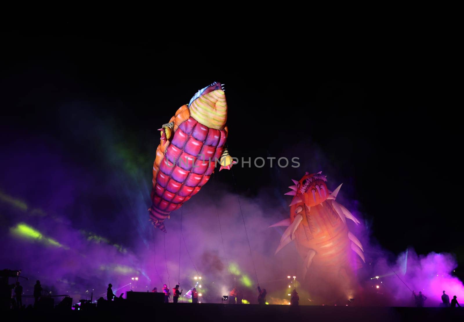 Cracow, Poland - June 4, 2022: Great Dragon Parade. The Great Outdoor Show on the Vistula River.